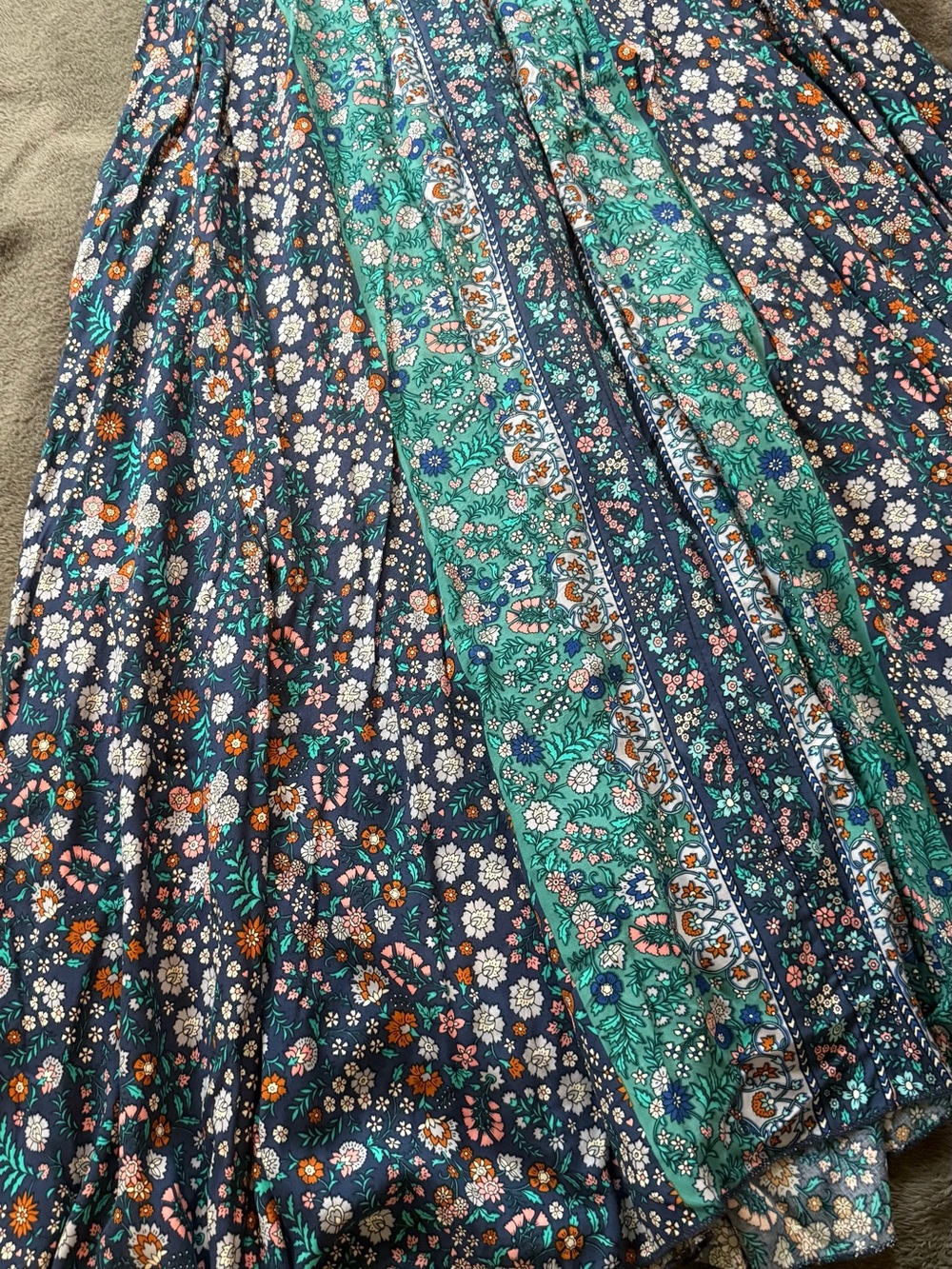 Jaase Teal & Navy Floral Boho Maxi Dress - Picture 16 of 16